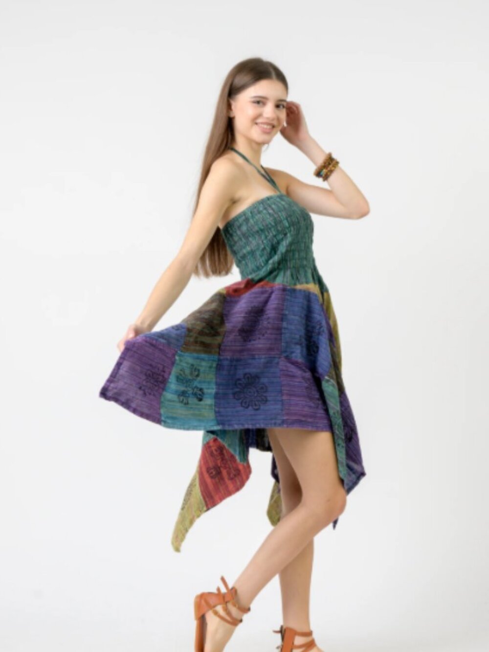 17.) Rhea Pied Pattern Dress - Picture 3 of 3